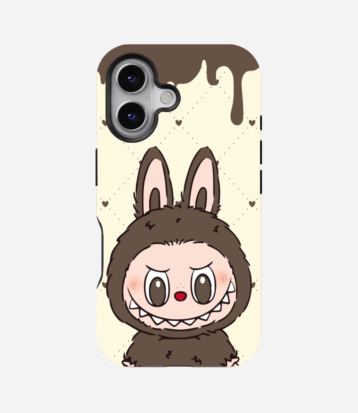 Mocha Brown Labubu Monster Glossy Phone Case
