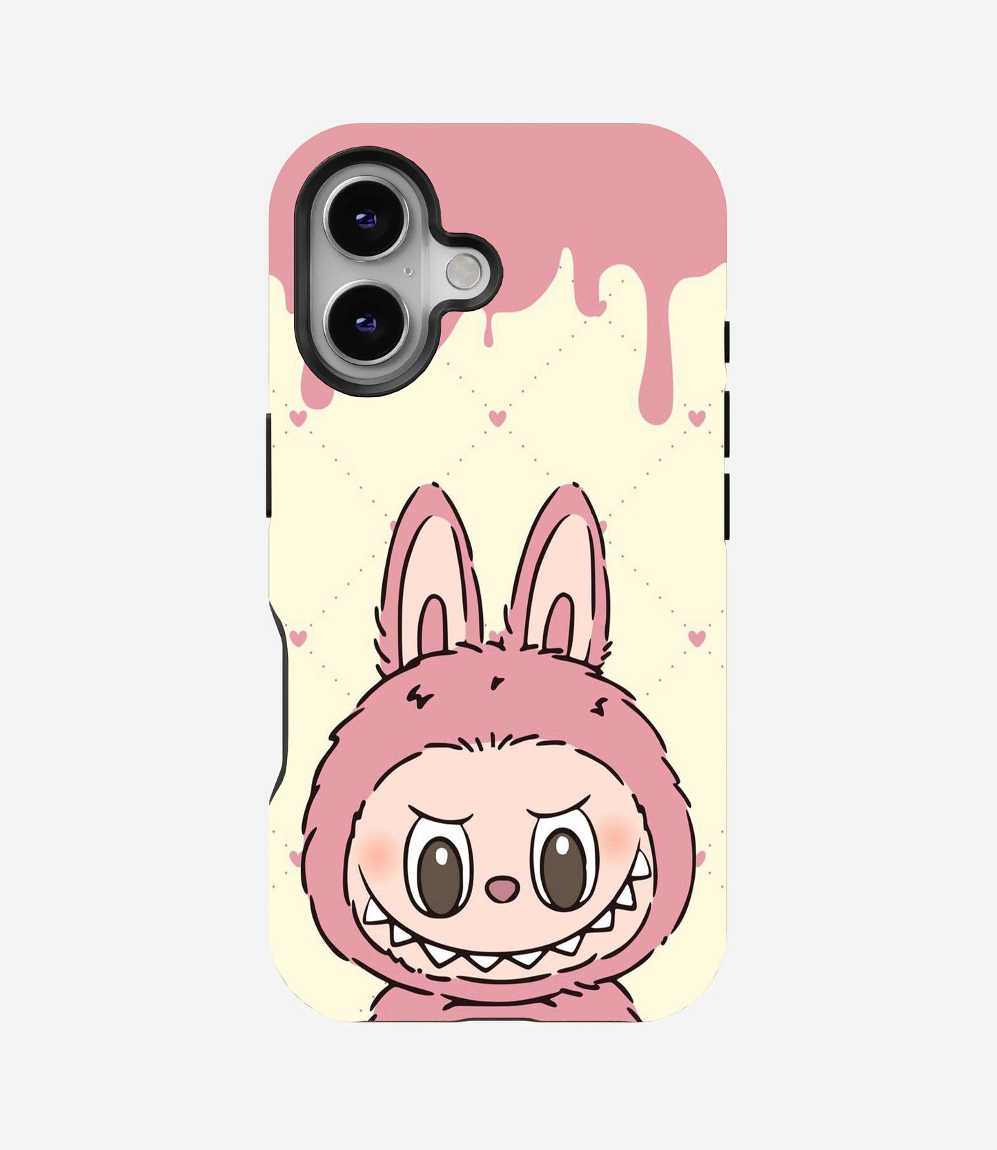 Pastel Pink Labubu Monster Glossy Phone Case