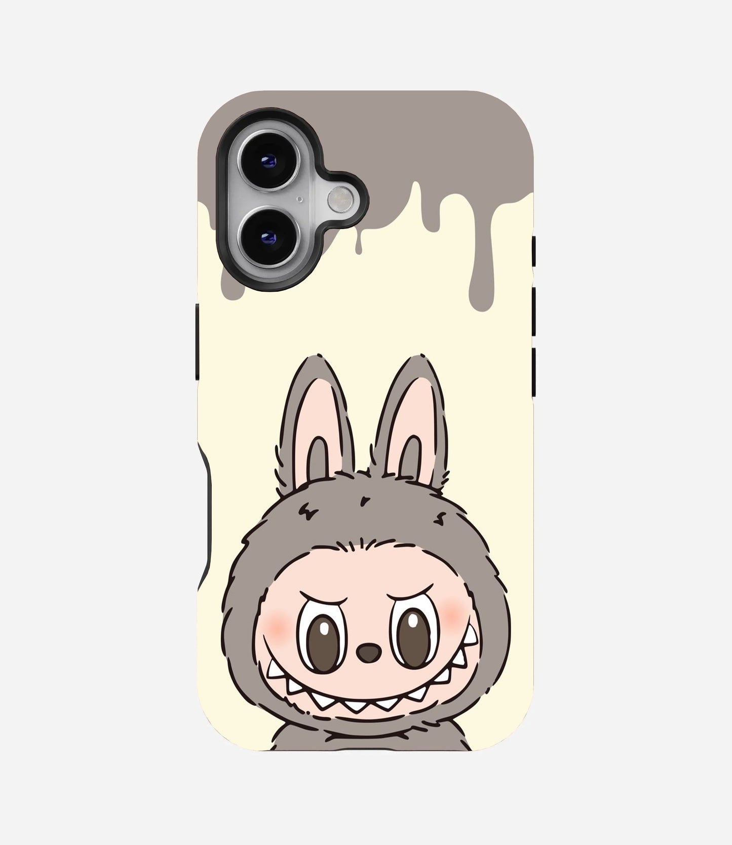 Slate Grey Labubu Drip Glossy Phone Case