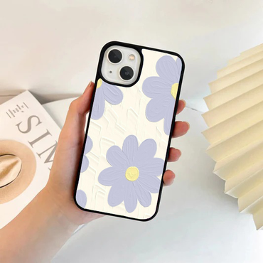 Pastel Purple Textured Daisy Phone Case