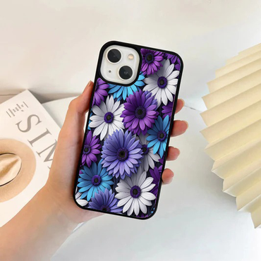Vibrant 3D Purple & Blue Daisy Pop Case