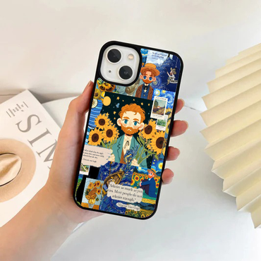 Van Gogh Portrait & Sunflowers Collage Phone Case