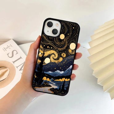 Golden Starry Valley Road Phone Case