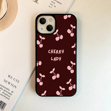 Retro Cherry Lady Typography Phone Case