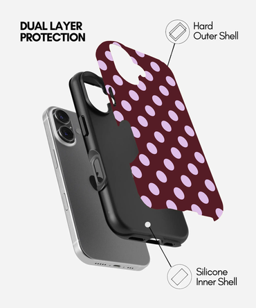 Retro Burgundy & Lilac Bold Polka Dot Case