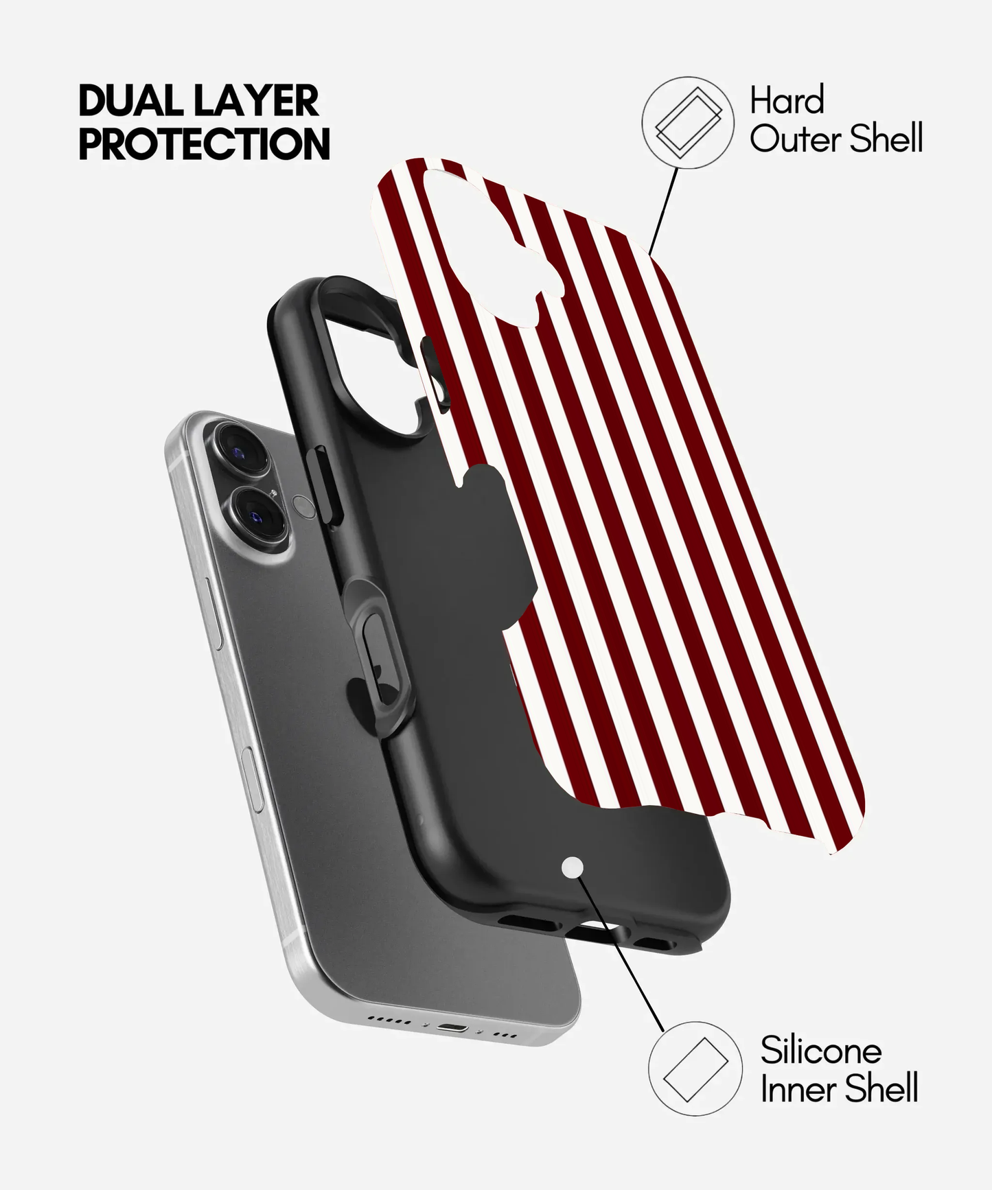Classic Crimson & White Bold Striped Case