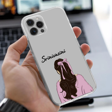 Personalized Pink Bow Aesthetic Clear Case