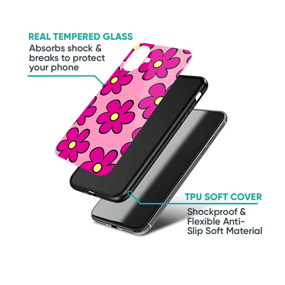 Hot Pink Y2K Retro Flower Phone Case