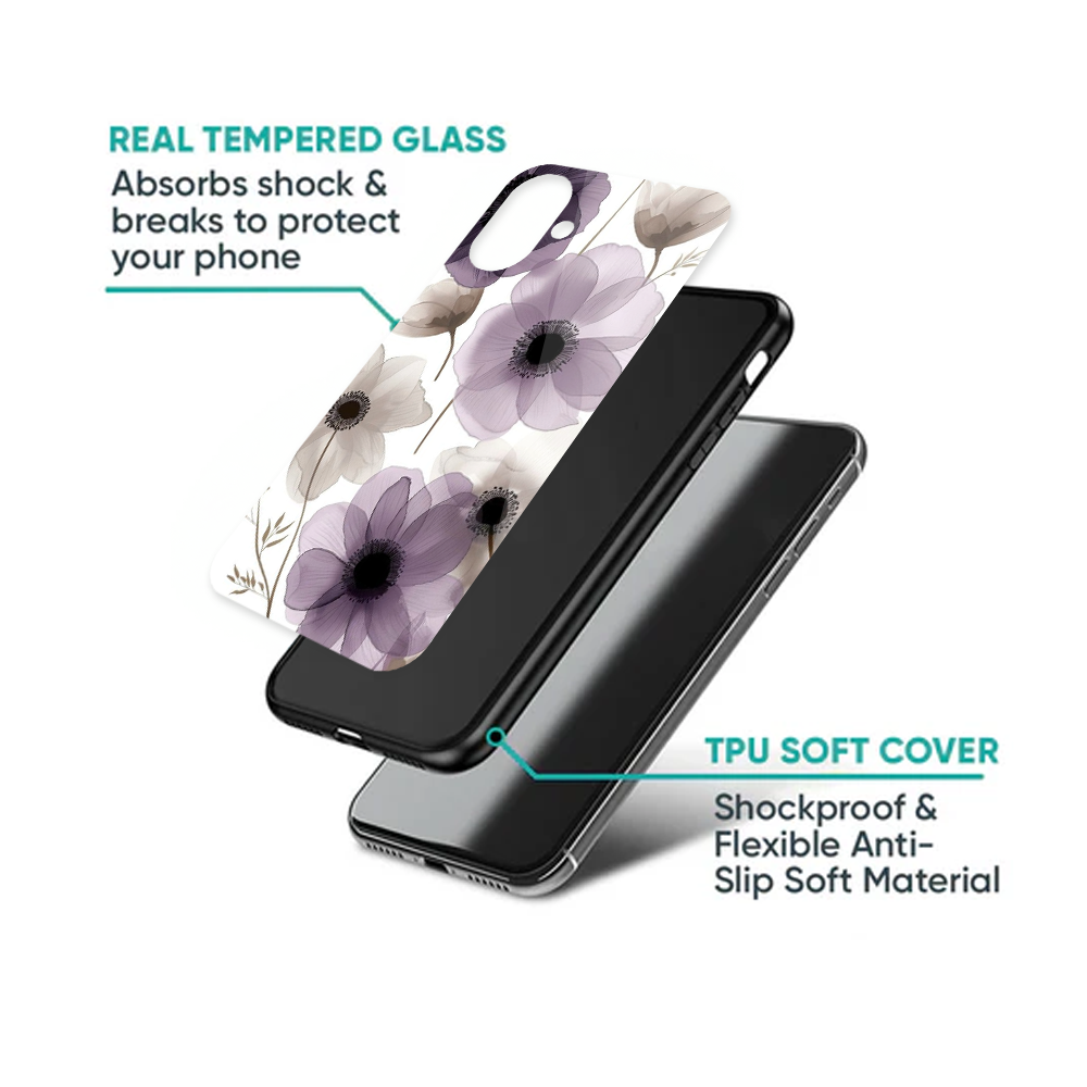 Ethereal Translucent Purple Floral Phone Case