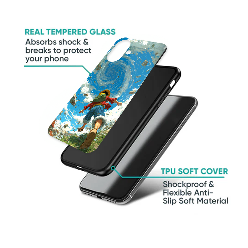 Luffy Sky Island Freefall iPhone Case