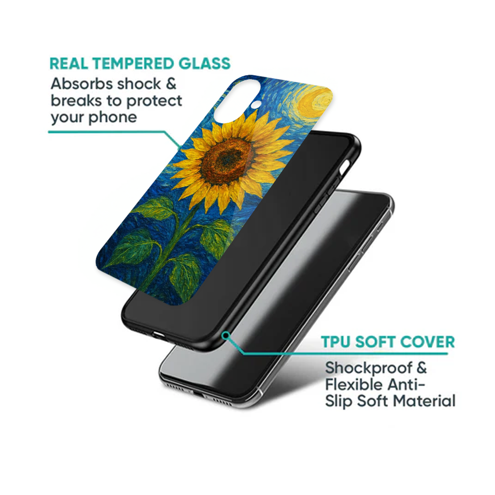 Lone Sunflower Starry Sky Phone Case