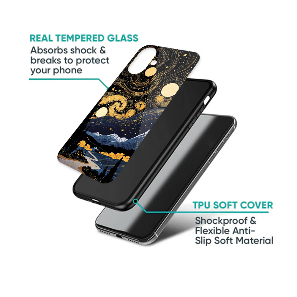 Golden Starry Valley Road Phone Case