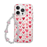 Sweetheart Doodle Clear Phone Case with Beaded Charm