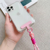Coquette Pink Double Braided Phone Wrist Strap
