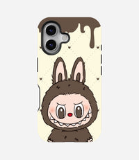 Mocha Brown Labubu Monster Glossy Phone Case