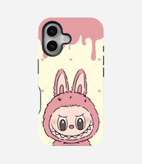 Pastel Pink Labubu Monster Glossy Phone Case