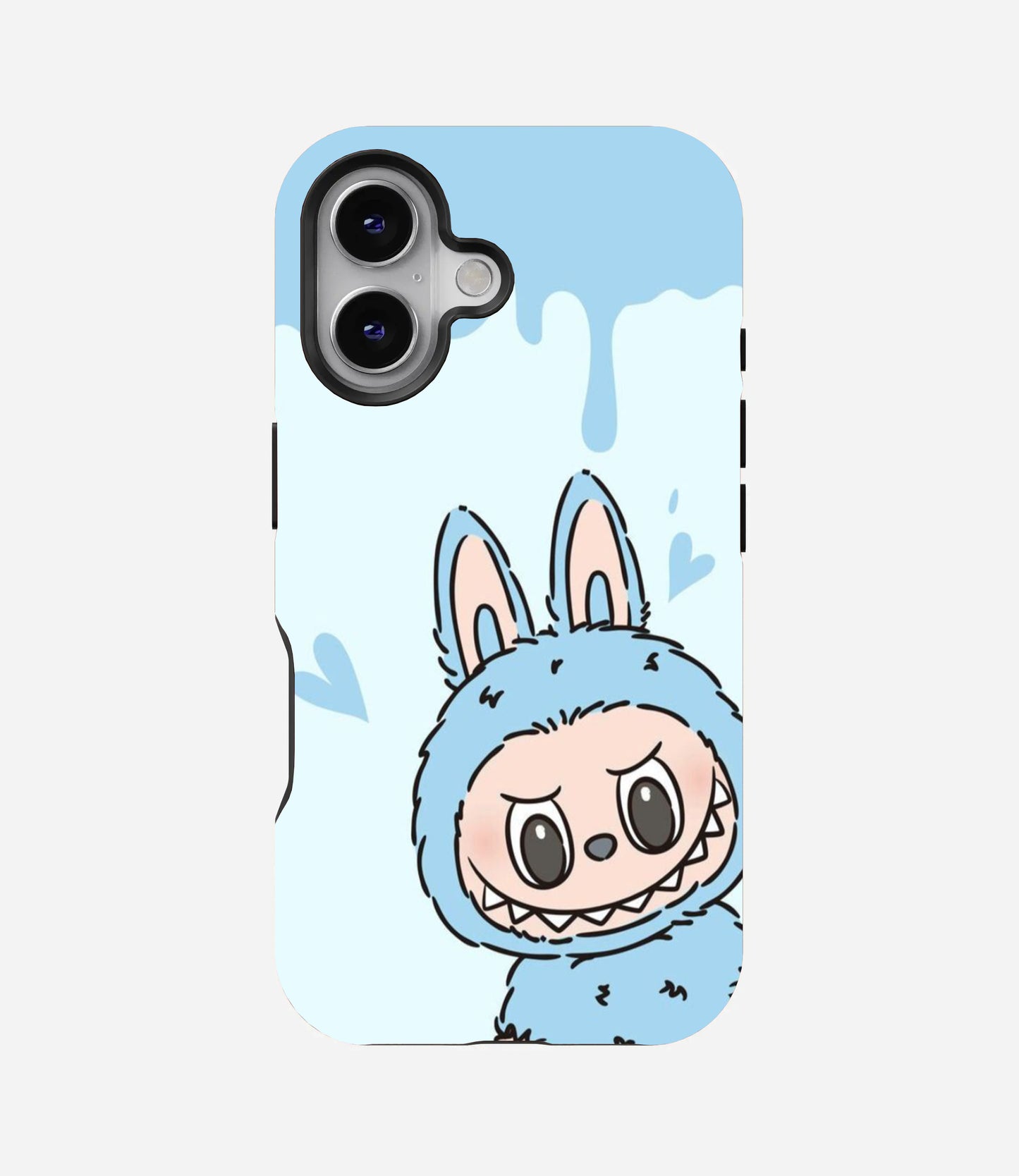 Sky Blue Labubu Monster Glossy Phone Case