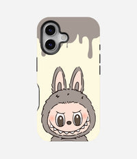 Slate Grey Labubu Drip Glossy Phone Case