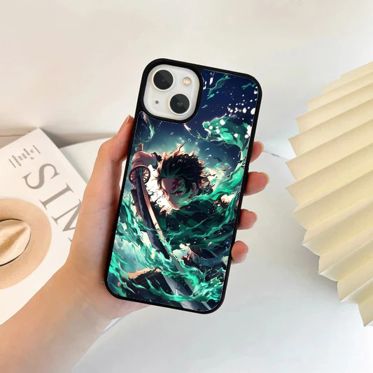 Emerald Slash Tanjiro Metal Phone Case