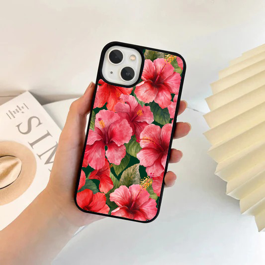Vibrant Pink Hibiscus Floral Phone Case