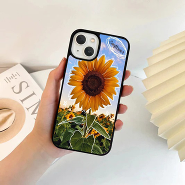 Sunset Sunflower Doodle Aesthetic Phone Case