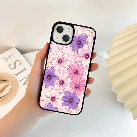 Pastel Pink & Purple Daisy Pattern Phone Case