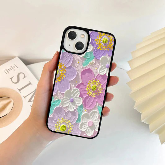 Pastel Impasto Painted Floral Phone Case