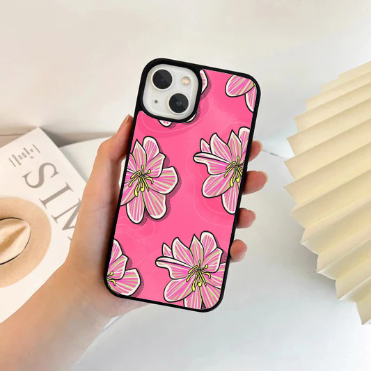 Vibrant Pink Graphic Lily Phone Case