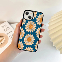 Vintage Peach Daisy on Teal Phone Case