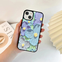 Textured Impasto Blue & Purple Floral Case