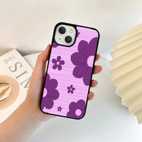 Retro Purple Floral on Pink Texture Case