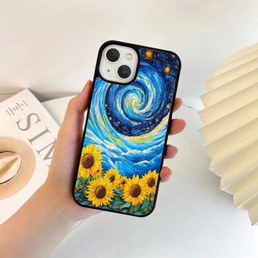 Sunflower Field Under Starry Night Phone Case