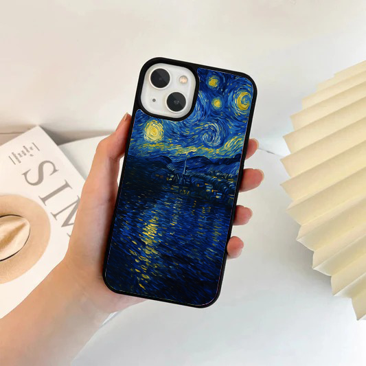 Starry Night Over The Water Metal Phone Case