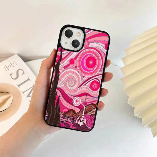 Pink Abstract Starry Night Phone Case