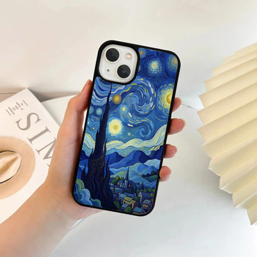 Vivid Starry Night Cypress Tree Phone Case