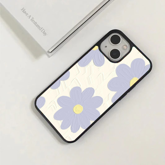 Pastel Purple Textured Daisy Phone Case