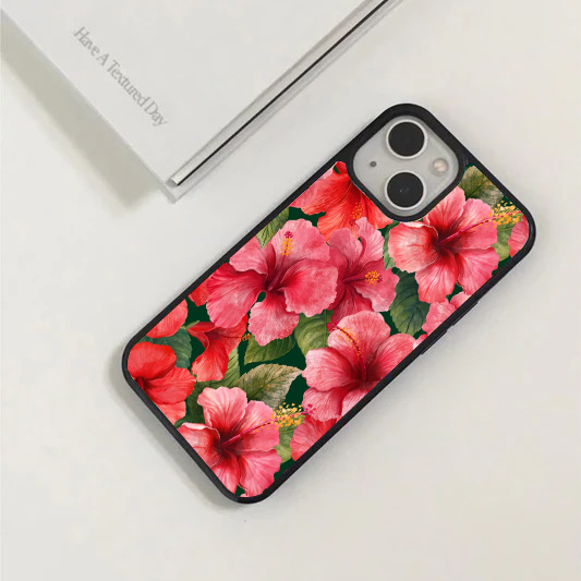 Vibrant Pink Hibiscus Floral Phone Case