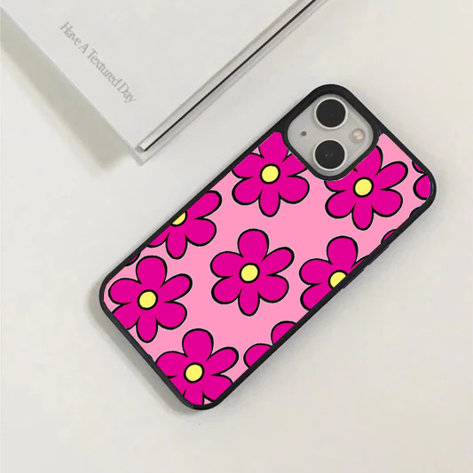Hot Pink Y2K Retro Flower Phone Case