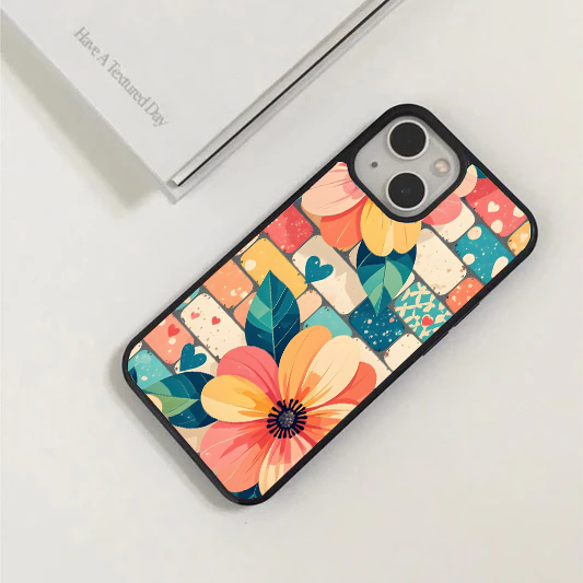 Abstract Mosaic Floral Brick Phone Case