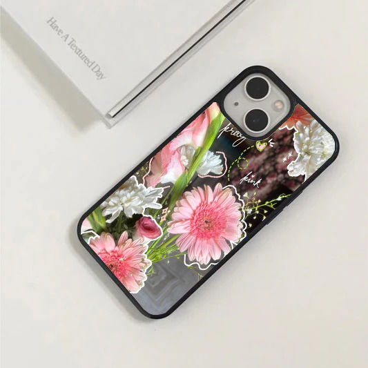 Pink Gerbera Bouquet Doodle Phone Case