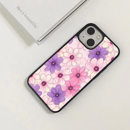 Pastel Pink & Purple Daisy Pattern Phone Case