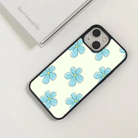 Pastel Blue Retro Cartoon Flower Phone Case
