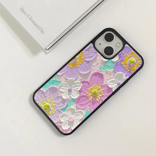 Pastel Impasto Painted Floral Phone Case