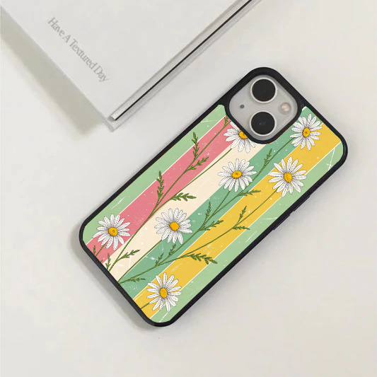 Retro Striped Daisy Vine Phone Case