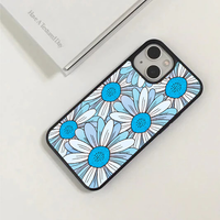 Icy Blue Graphic Daisy Pop Phone Case