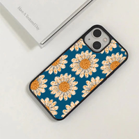 Vintage Peach Daisy on Teal Phone Case