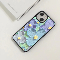 Textured Impasto Blue & Purple Floral Case