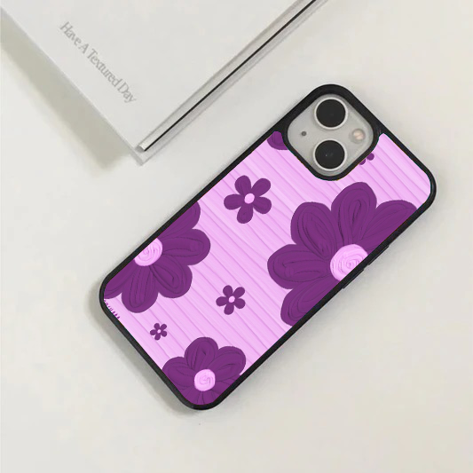 Retro Purple Floral on Pink Texture Case