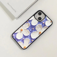 Textured Impasto White Floral on Purple Case