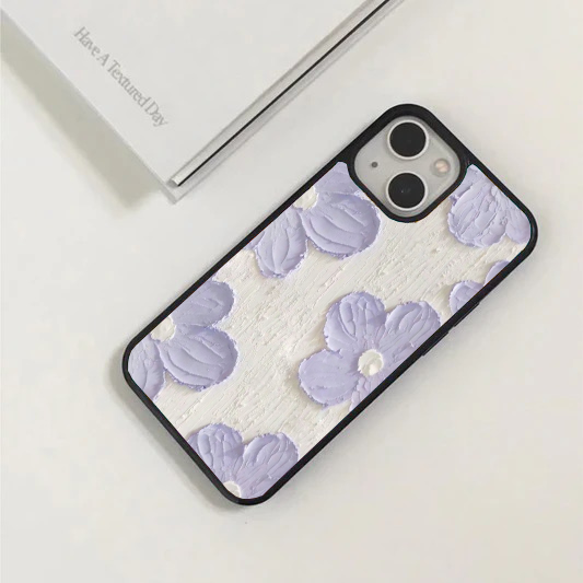 Pastel Lavender Impasto Floral Painted Case